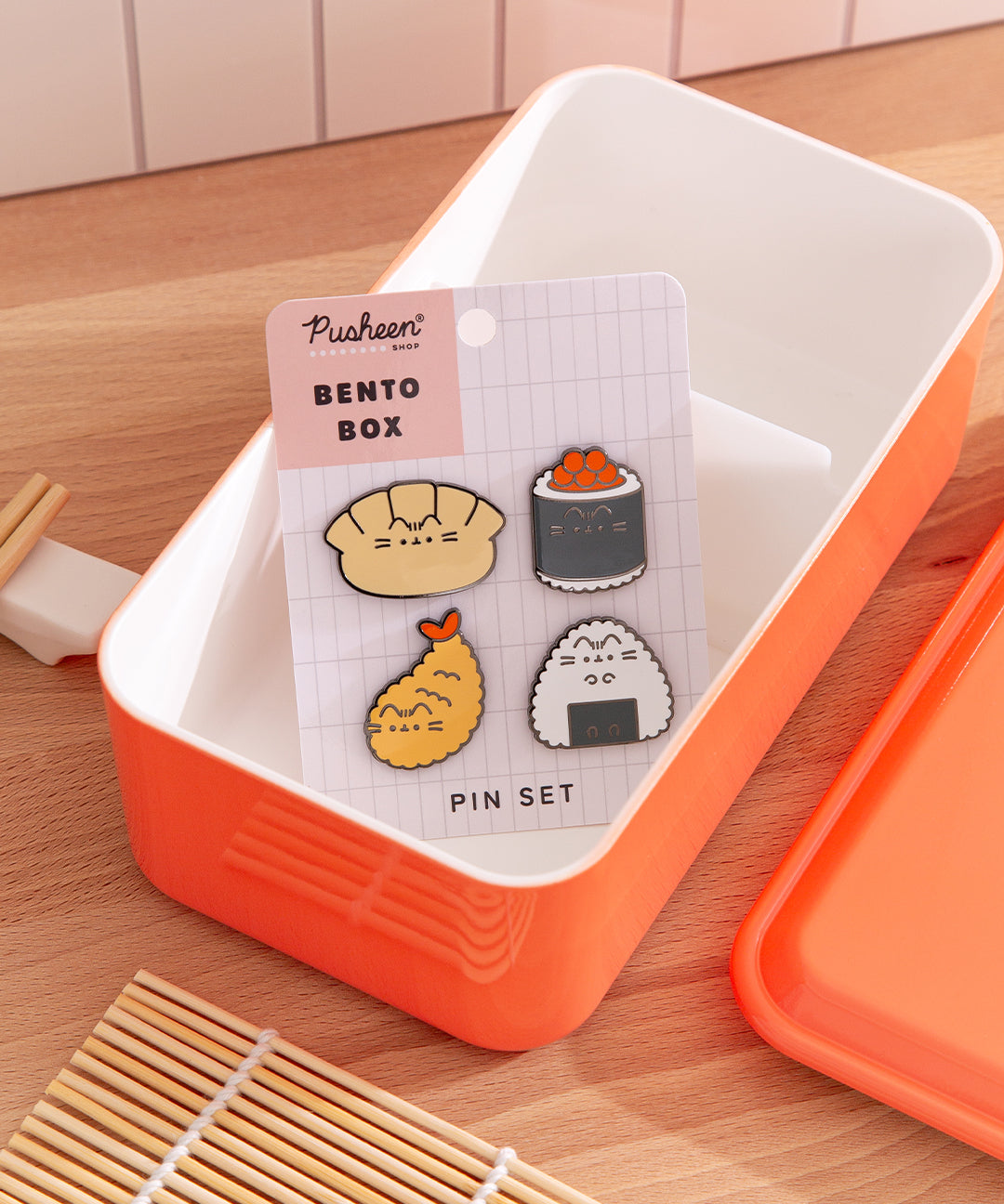 Pusheen Bento Box Pin Set